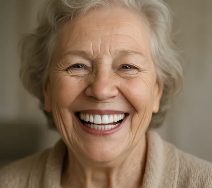 woman smile small